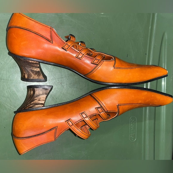 Ken Rice Vintage Triple T Buckled Loafer with Wooden Heel 🌵9 - Picture 6 of 12